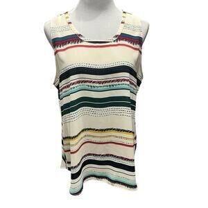 Van Heusen striped sleeveless professional blouse top SIZE XL